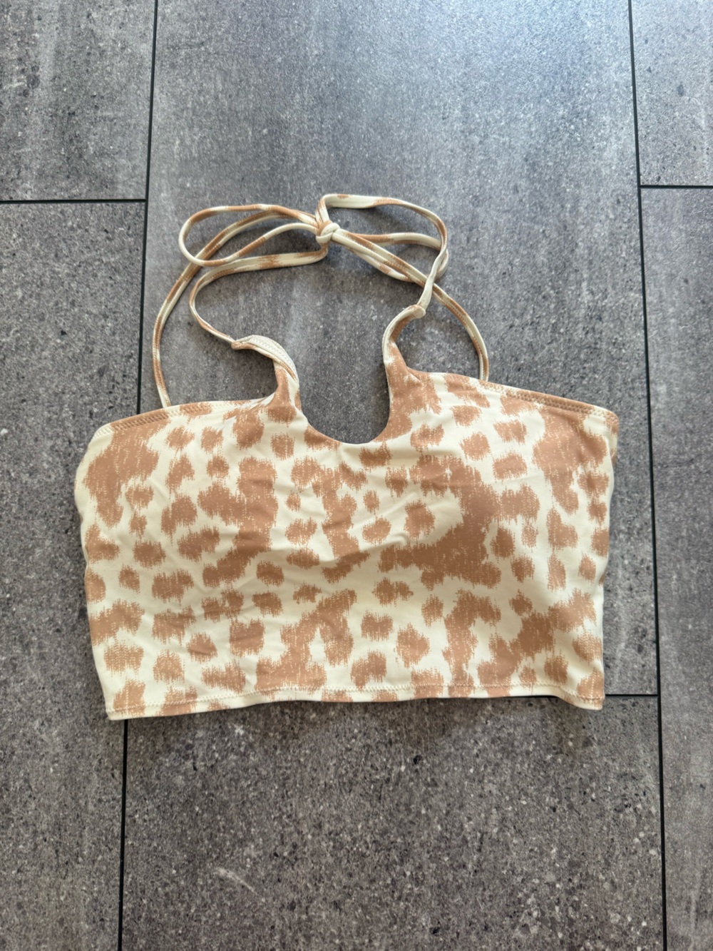 Aerie Cream/Tan Animal Print Bikini Too